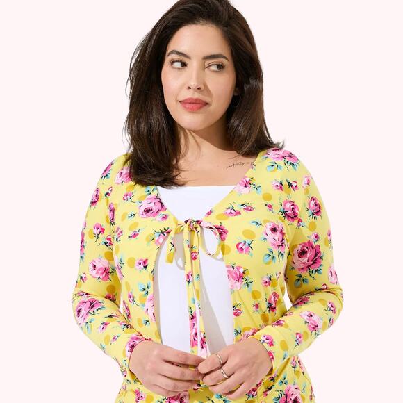 Betsey Johnson Mini Studio Ruched Skirt and Cardigan 2 pc set New Size 1X - Picture 4 of 6